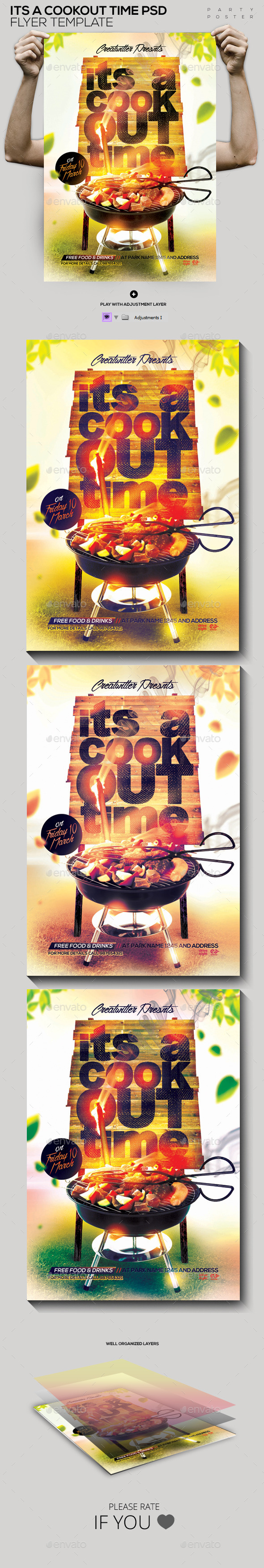 free cookout flyer template psd