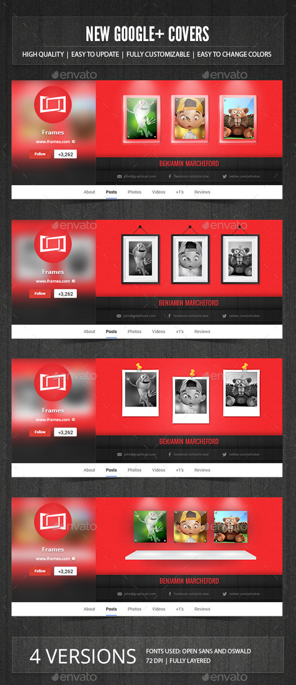 New Google+ Cover - Social Media Web Elements