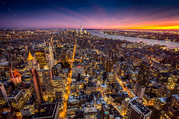 Top view of New York City - Stock Photo - Images