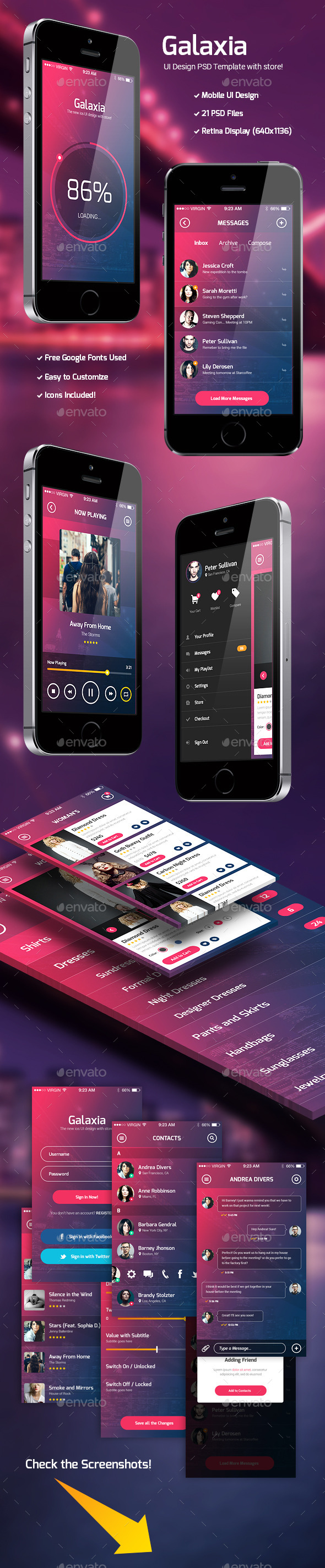 Galaxia - PSD UI Template with Store - User Interfaces Web Elements