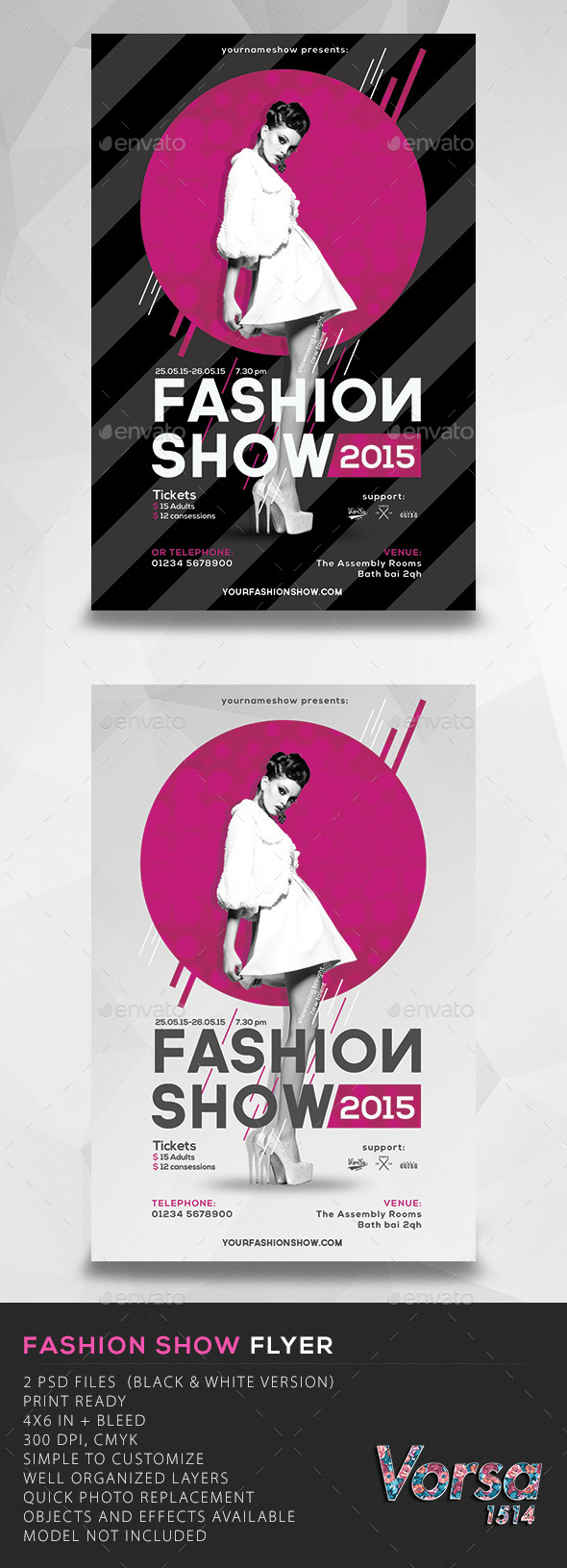 Fashion Show Flyer, Print Templates | GraphicRiver, image size:590x1631