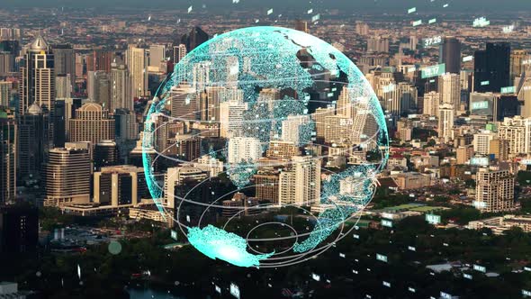 Global connection and the internet network modernization in smart city alt