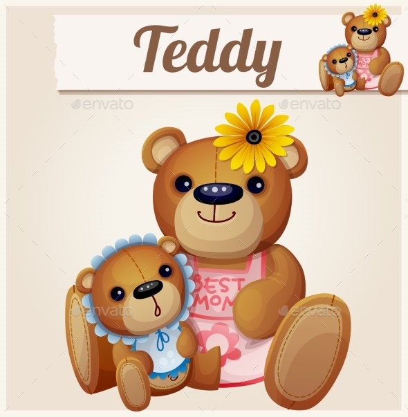Teddy Bear Mom and Baby, Vectors GraphicRiver