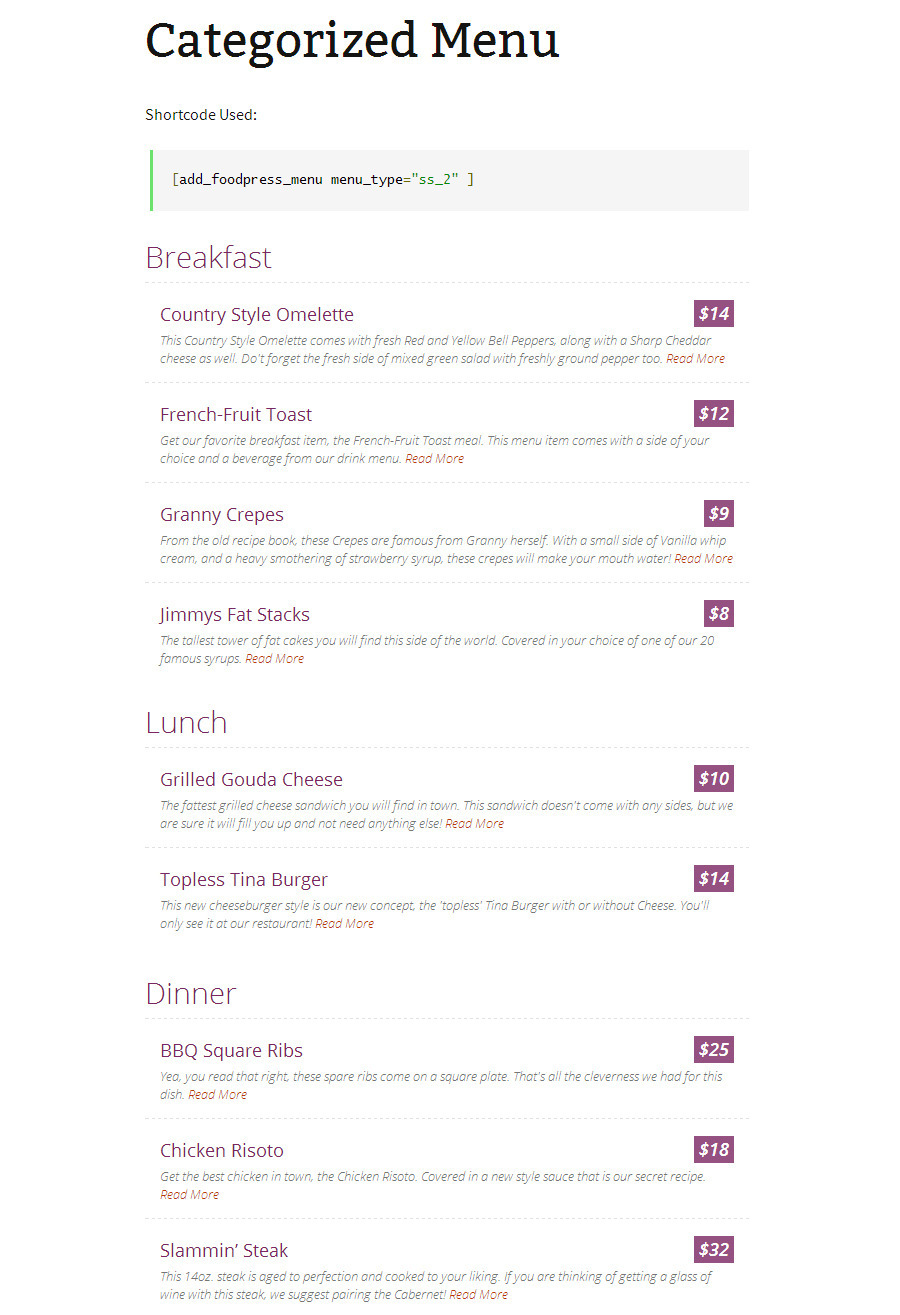 table reservation template