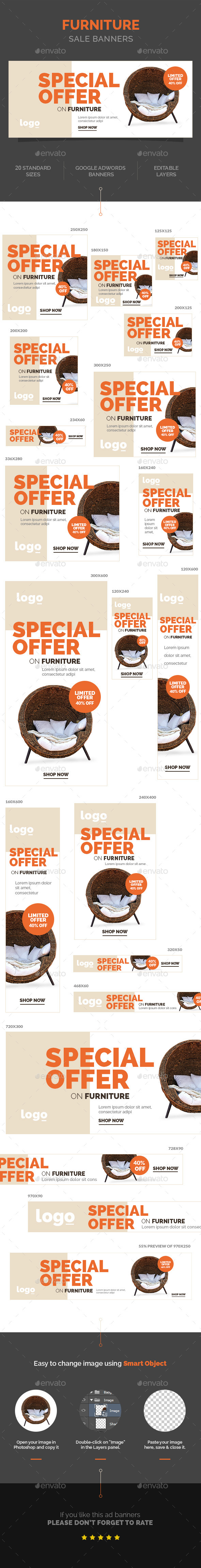 Furniture Sale Banners - Banners & Ads Web Elements