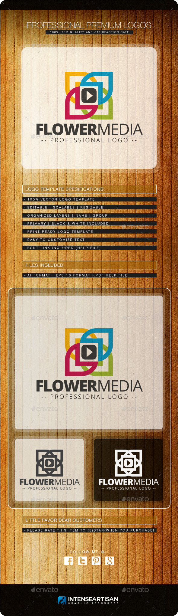 Flower Media Logo Template - Nature Logo Templates