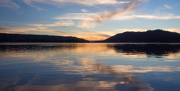 Sunset over Big Bear Lake, California