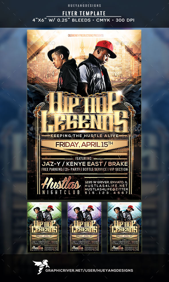 Hip Hop Legends Flyer - Clubs & Parties Events