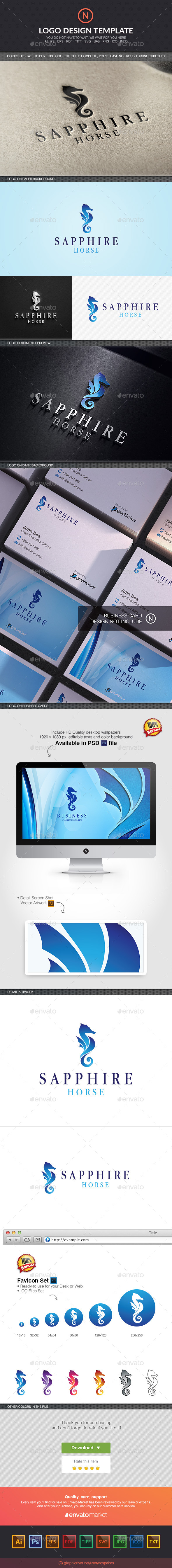 Sapphire Horse - Animals Logo Templates
