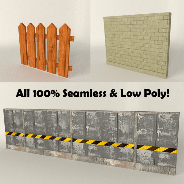 FenceWall Seamless Set - 3Docean 10808355