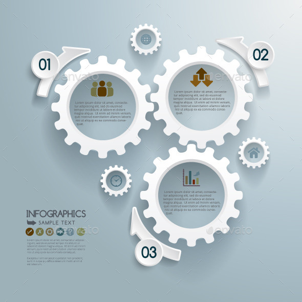 Cogwheels Infographic Concept Background - Infographics