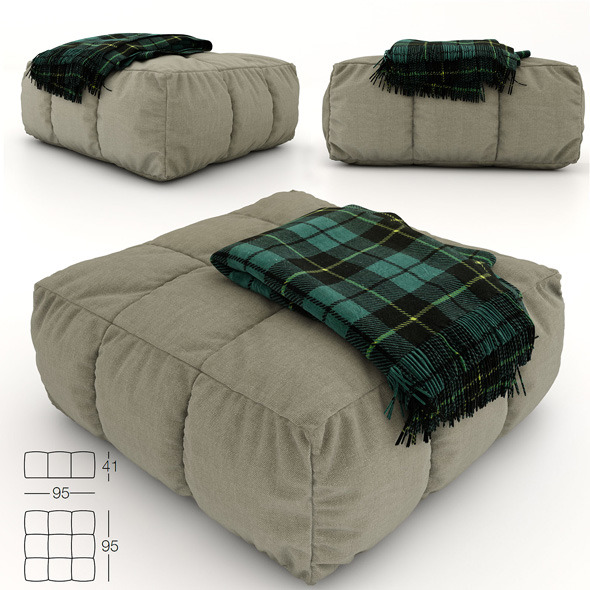 Pouf and plaid - 3Docean 10815110