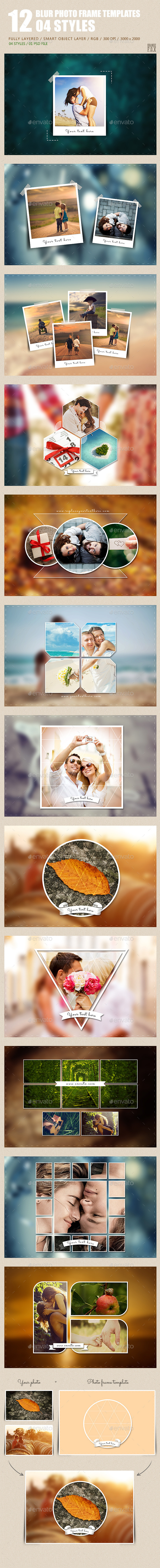 12 Blur Photo Frame Templates – 4 Styles - Miscellaneous Photo Templates
