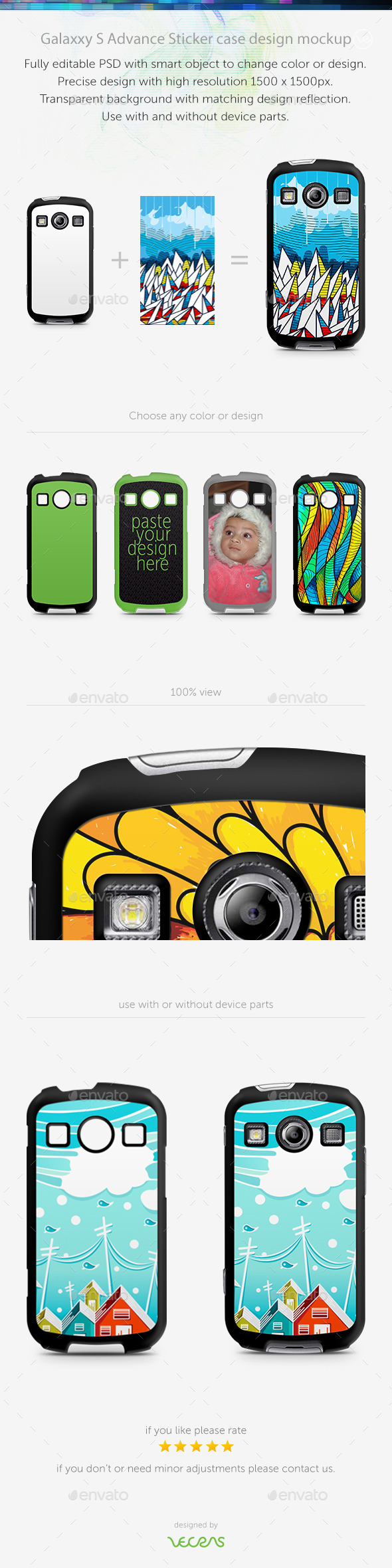 Galaxxy X Cover 2 Sticker Case Design Mockup