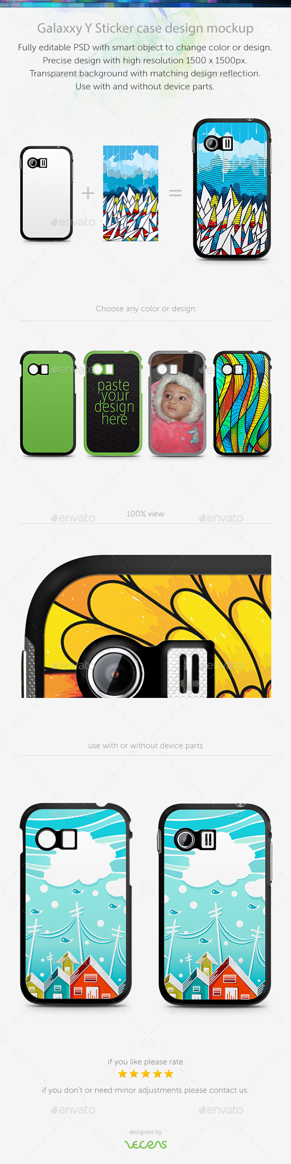 Galaxxy Y Sticker Case Design Mockup