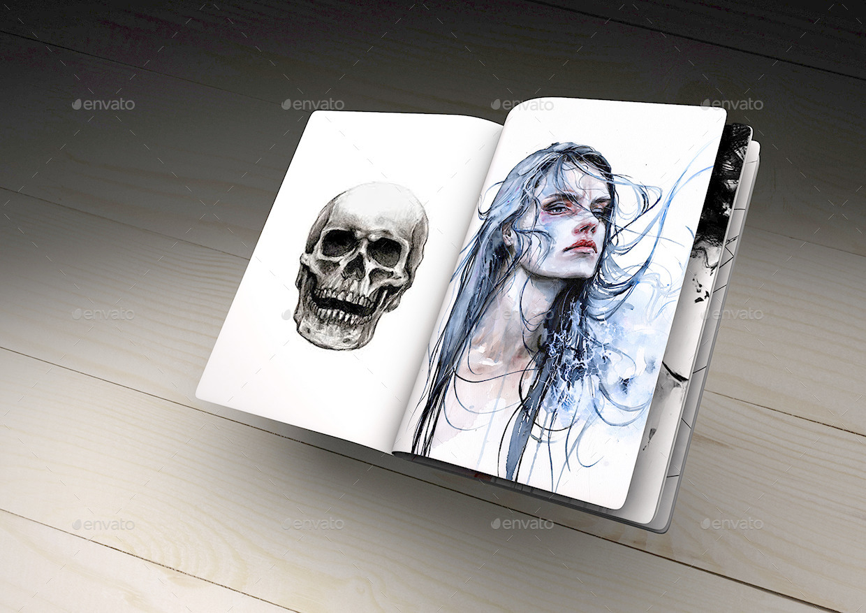 Download Notebook Mock-Up | Sketch Book Mock-Up | Artist by Mock-Up-Militia