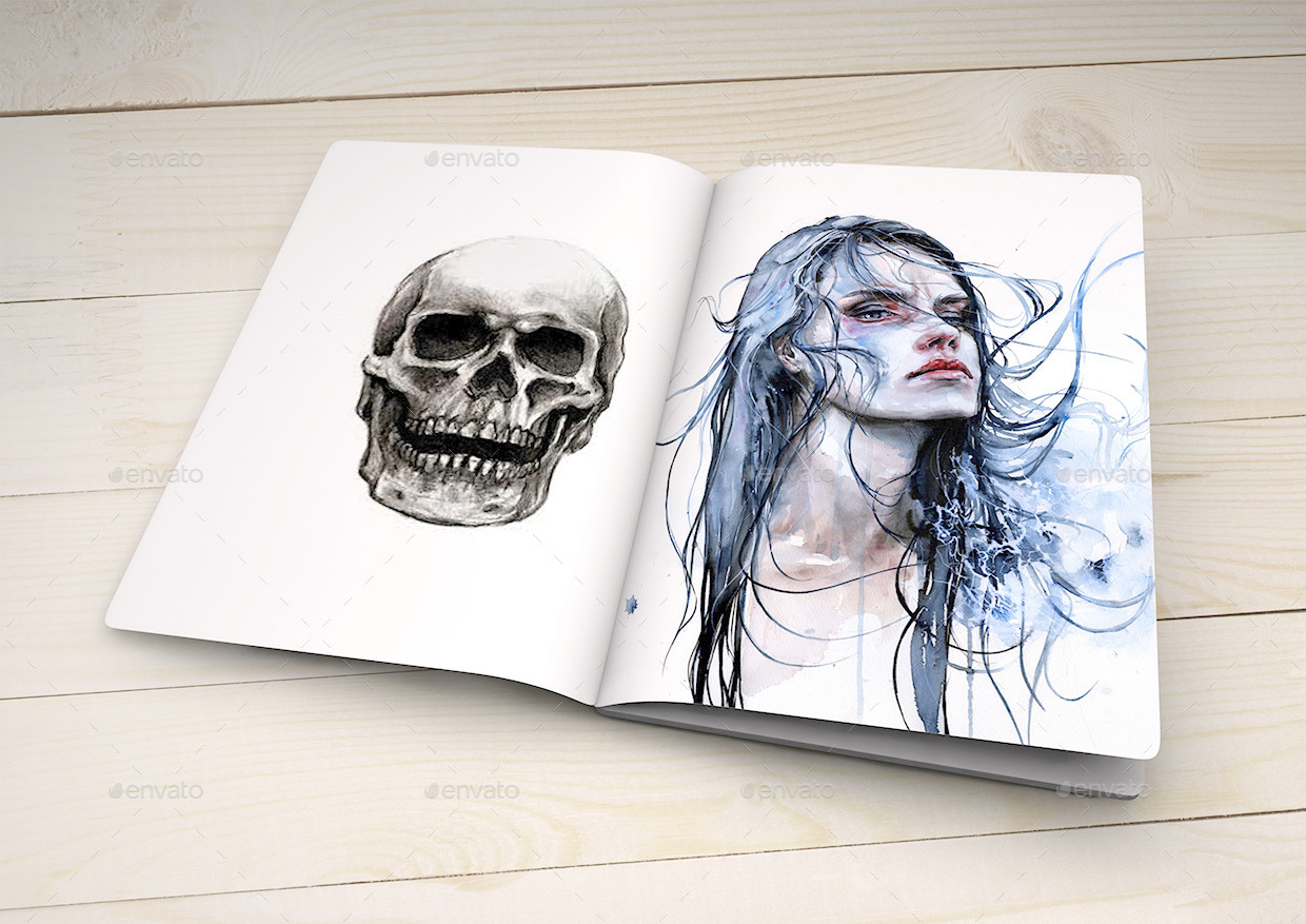 Notebook Mock-Up | Sketch Book Mock-Up | Artist by Mock-Up-Militia