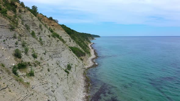 Aerial view to beautiful rocky coastline