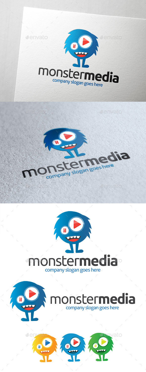 Monster Media Logo - Symbols Logo Templates