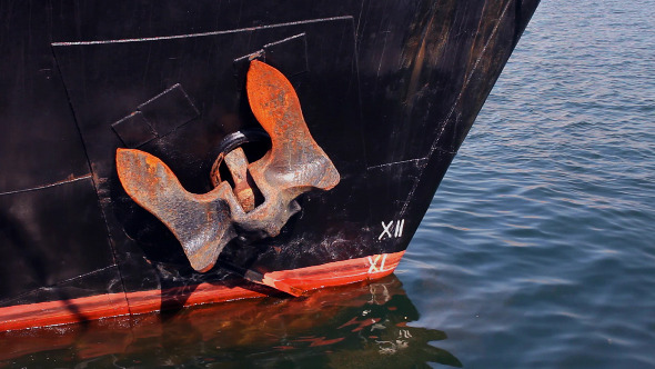 Rusty Anchor on the Old Ship