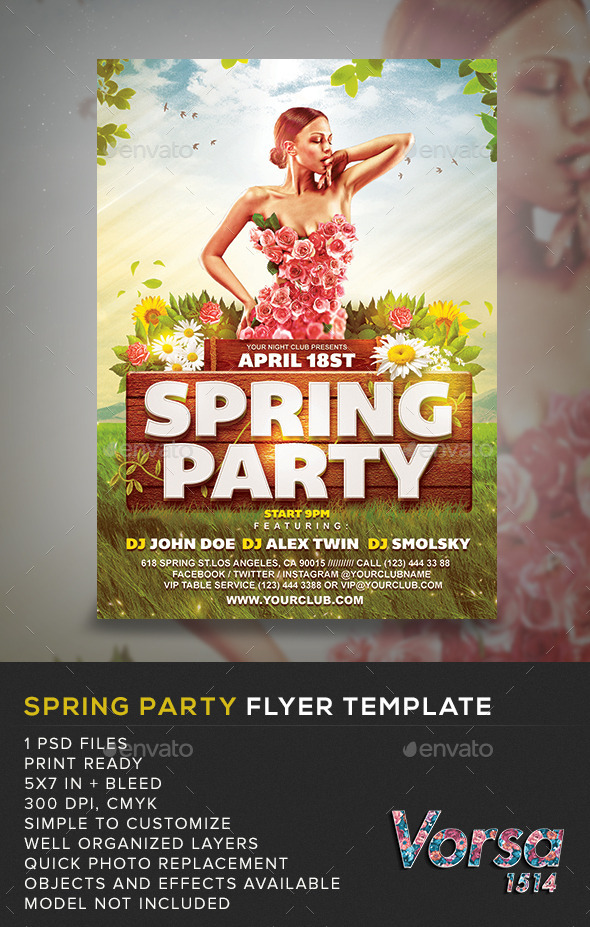 Spring Party Flyer Template