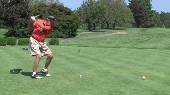 Golfer Driving Ball Down Fairway 5