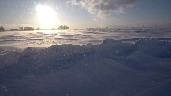 Snowstorm In The Arctic With Snow Drifts, Stock Footage | VideoHive