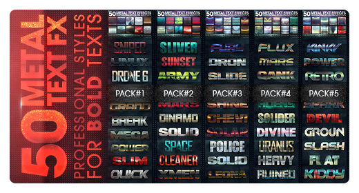 50 Metal Text Effects V3