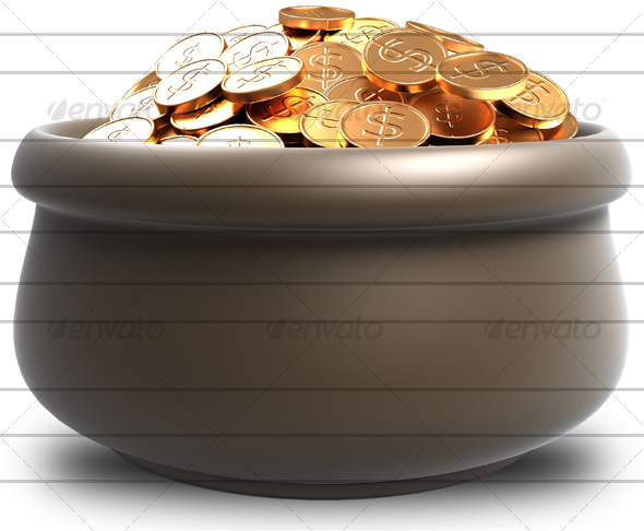 Full of gold - Objects 3D Renders