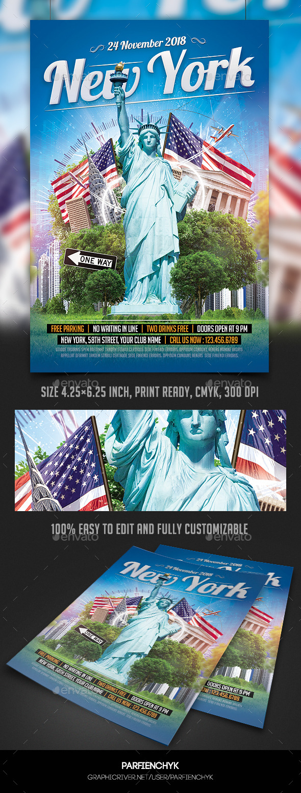 New York Party Flyer Template - Events Flyers