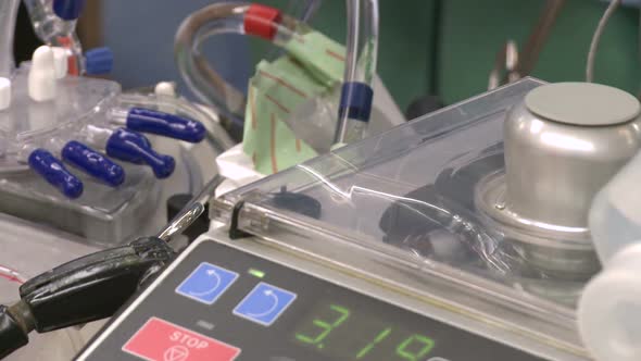 Closeup Of Heart Lung Bypass Equipment