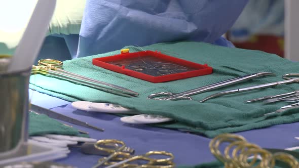 Tray With Surgical Instruments