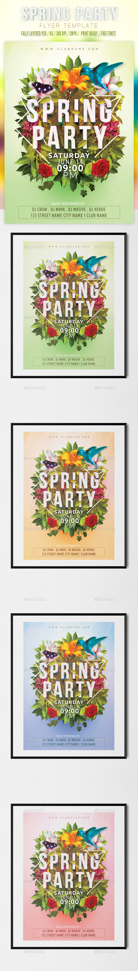 Spring Party Flyer Template