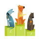 Three Dogs Sitting on Podium with Medals, Vectors | GraphicRiver