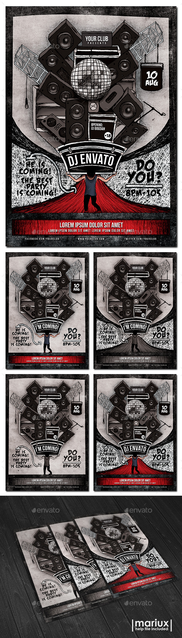 Guest DJ Flyer Poster - Clubs & Parties Events