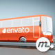 Public Bus on the Highway Side View - VideoHive Item for Sale