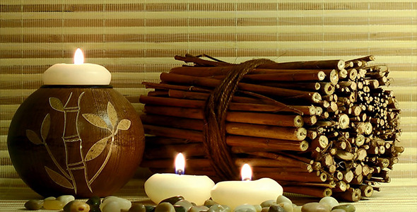 Candles Stones and Scented Wood Pieces 2