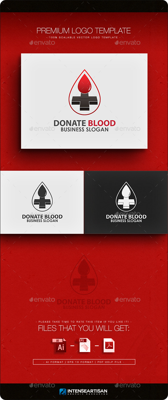 Donate Blood Logo Template - Objects Logo Templates