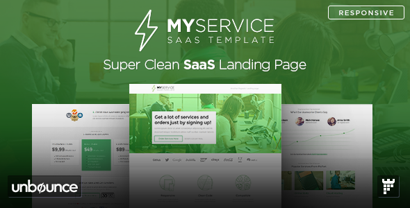 MYSERVICE - SaaS Product Unbounce Landing Page Template