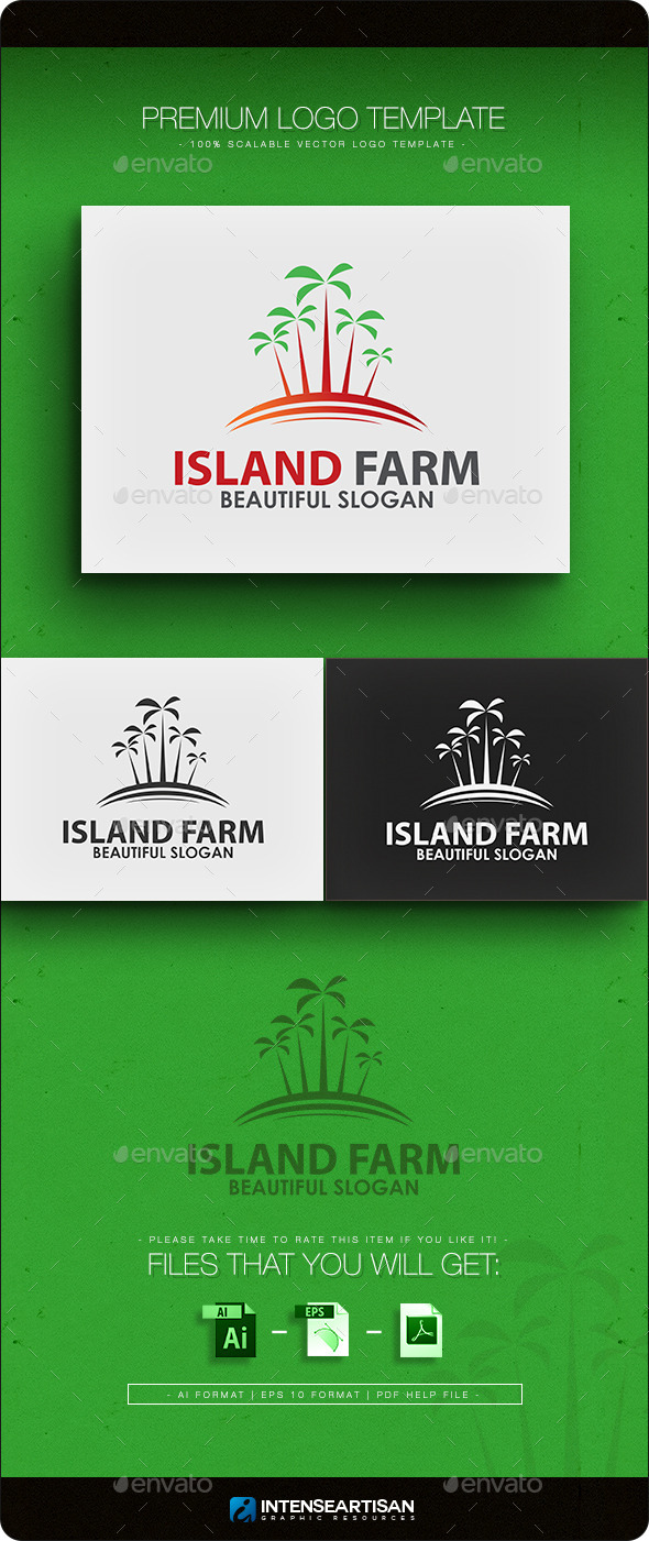Island Farm Logo Template - Nature Logo Templates