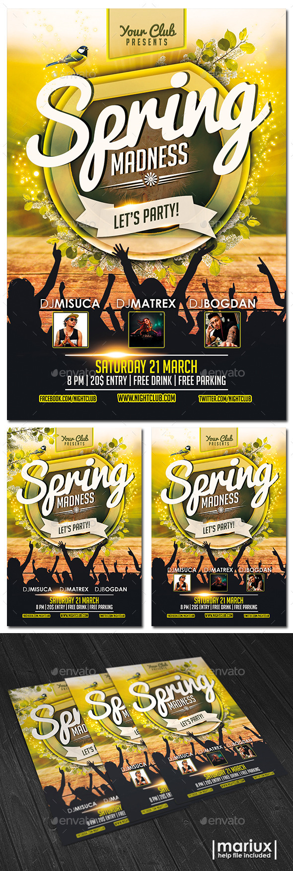 Spring Party Flyer - Clubs & Parties Events