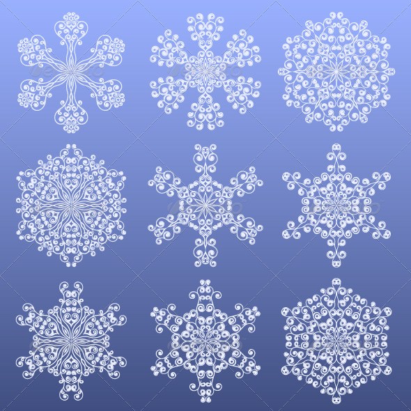 Set of a snowflakes