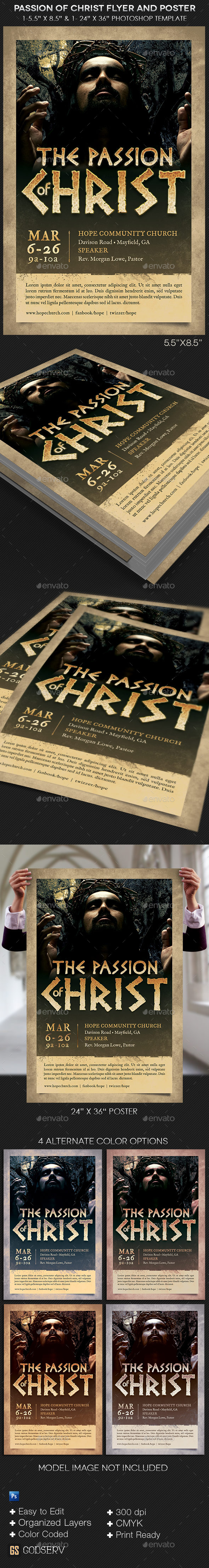 Christ Passion Flyer Poster Template - Church Flyers