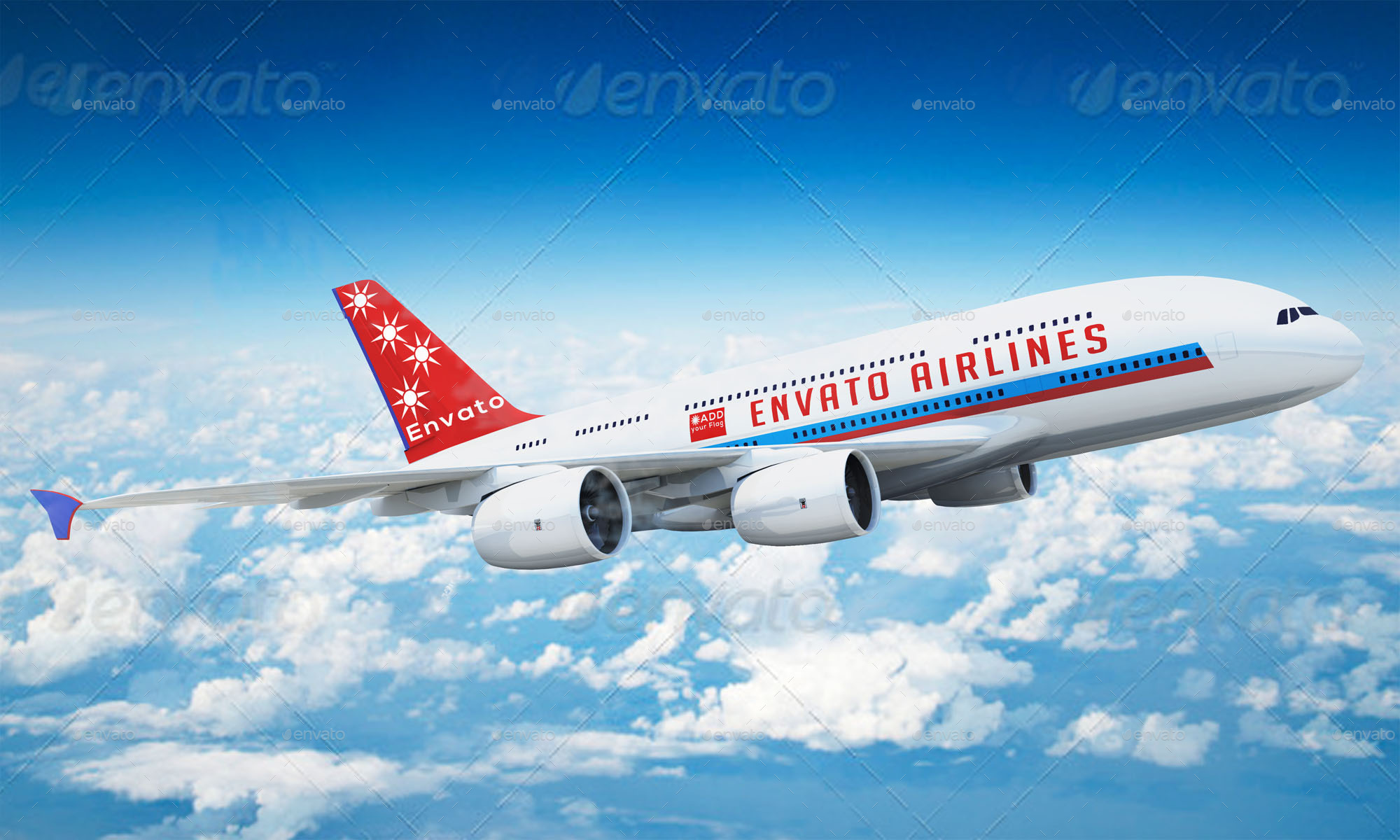 Airplane Advertising Mockup - A380 by Njanimator | GraphicRiver