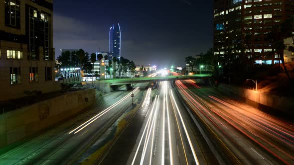 Traffic In Downtown Los Angeles At Night 3 alt
