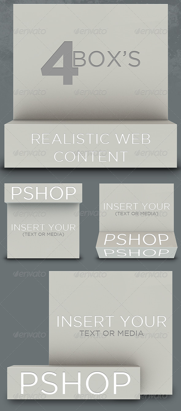 4 Realistic Box - Miscellaneous Web Elements