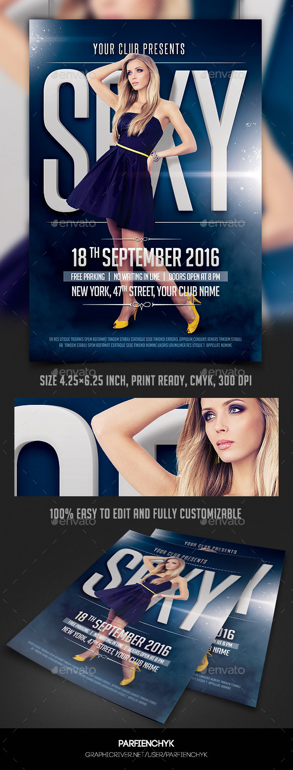 Sexy Ladies Party Flyer Template - Clubs & Parties Events