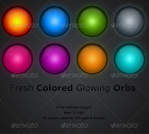 Colorful Glowing Orbs - Miscellaneous Web Elements