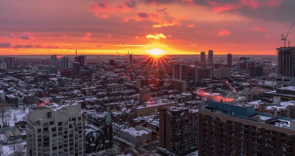 Sunrise Toronto Urban Neighbourhood City Skyline