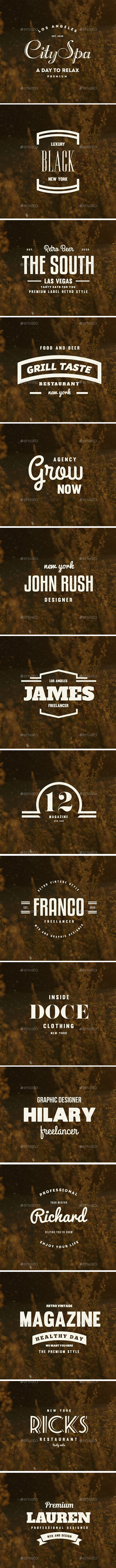 15 Vintage Logos Labels & Badges - Badges & Stickers Web Elements